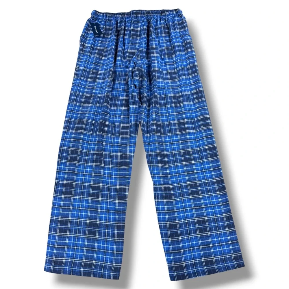NWT Club Room Flannel Pajama Pants Mens Navy Blue‎ Plaid XL 100172567MN